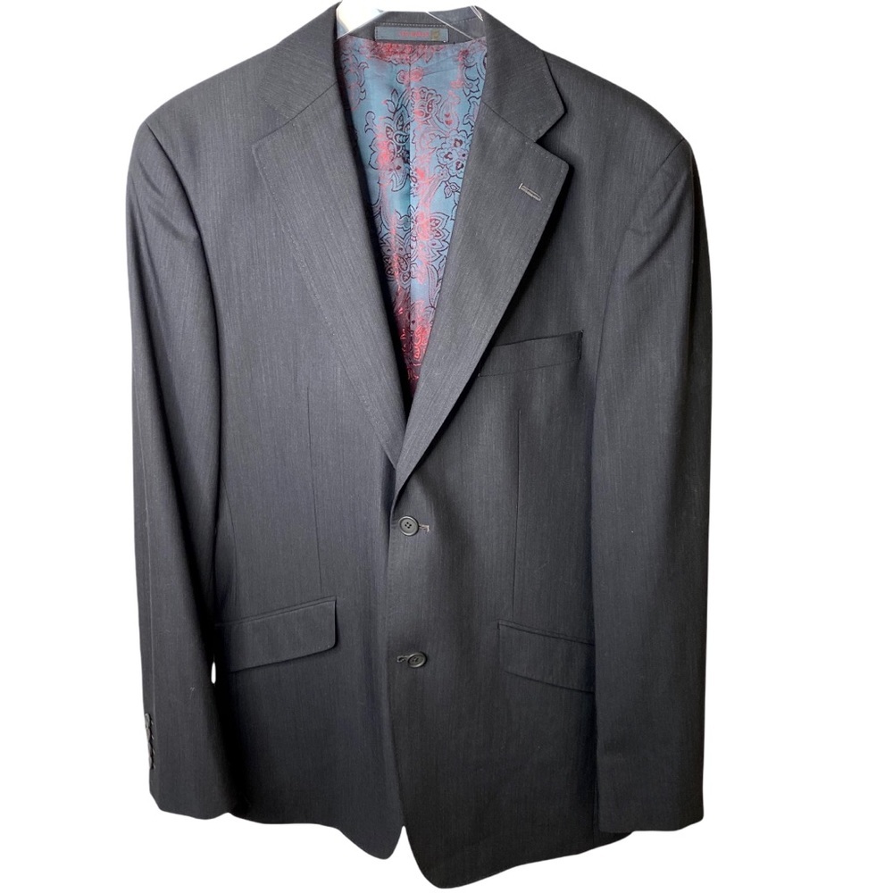 Ted Baker Endurance Gunmetal Gray Wool Sportscoat Blazer Jacket 40L
